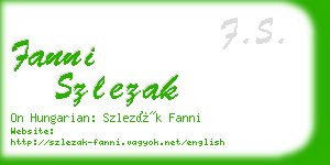 fanni szlezak business card